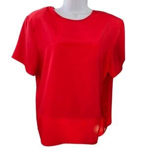 Hana Sung Vintage 90s Red Blouse Size Large